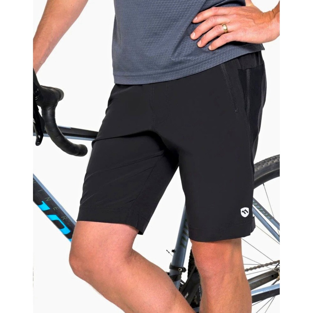 Elevenpine Men's Black Cycling Shorts Size S 29" Waist 7" Inseam Nylon Stretch
